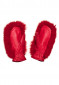 náhľad Dámske rukavice Goldbergh Hando Mittens Fox Fur Ruby Red